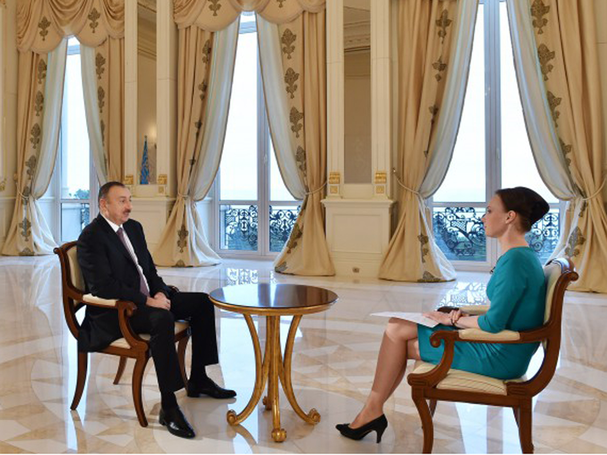 Azerbaijani president interviewed by “Russia-24” news channel