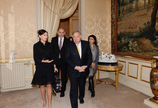 Azerbaijan`s First Lady Mehriban Aliyeva meets president of French Senate