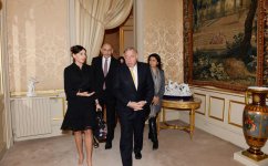 Azerbaijan`s First Lady Mehriban Aliyeva meets president of French Senate