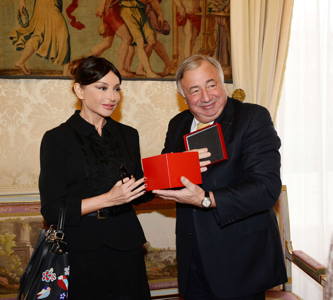 Azerbaijan`s First Lady Mehriban Aliyeva meets president of French Senate