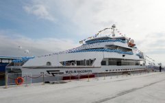 Ilham Aliyev attended a ceremony to inaugurate the fast crew boat after Muslim Magomayev