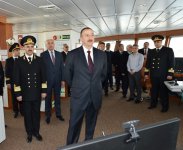 Ilham Aliyev attended a ceremony to inaugurate the fast crew boat after Muslim Magomayev