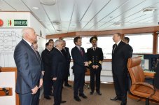 Ilham Aliyev attended a ceremony to inaugurate the fast crew boat after Muslim Magomayev