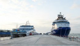 Ilham Aliyev attended a ceremony to inaugurate the fast crew boat after Muslim Magomayev