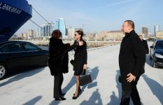 Ilham Aliyev attended a ceremony to inaugurate the fast crew boat after Muslim Magomayev