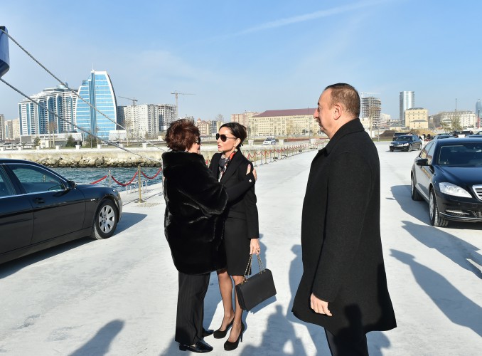 Ilham Aliyev attended a ceremony to inaugurate the fast crew boat after Muslim Magomayev