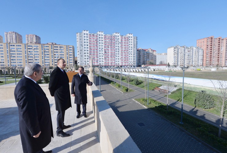 Azerbaijani president attends opening of Yasamal park (PHOTO)