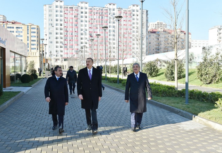 Azerbaijani president attends opening of Yasamal park (PHOTO)
