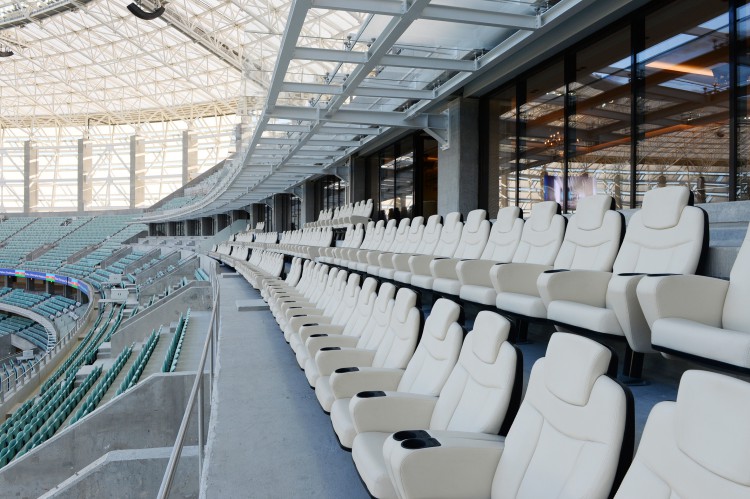 President Ilham Aliyev and his spouse review ongoing work at Baku Olympic Stadium