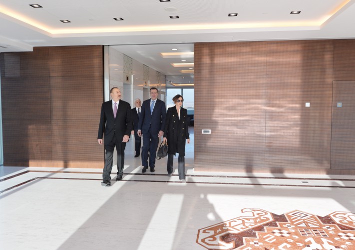 President Aliyev, his spouse attend opening of SOFAZ’s new administrative building (PHOTO)