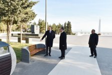 President Ilham Aliyev reviewed the ongoing reconstruction work in park in Sumgayit