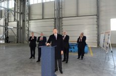 Azerbaijani President attended the opening of a concrete plant in Sumgayit