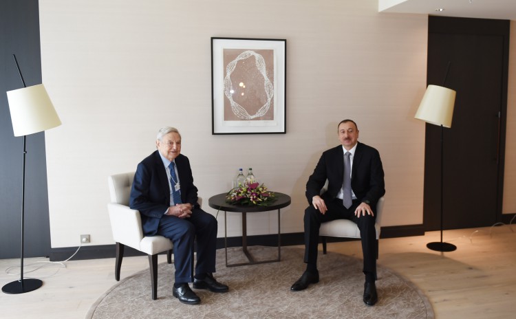 President Ilham Aliyev meets founder of Soros Foundation George Soros