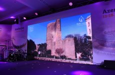 Azerbaijani president attends presentation of Baku-2015 First European Games in Davos (PHOTO)