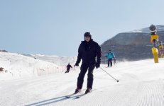 Azerbaijani president and his spouse visit Shahdag tourism complex (PHOTO)