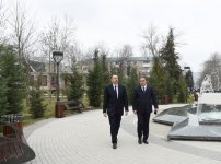 President Ilham Aliyev reviews conditions created at Friendship Park in Mingachevir