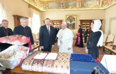 President Ilham Aliyev and his spouse met Pope Francis (PHOTO)