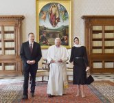 President Ilham Aliyev and his spouse met Pope Francis (PHOTO)