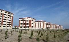 President Ilham Aliyev reviews newly-built residential complex for IDP families in Barda