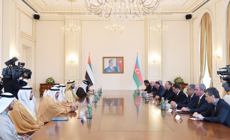 Ilham Aliyev, UAE vice president and PM hold expanded meeting (PHOTO)
