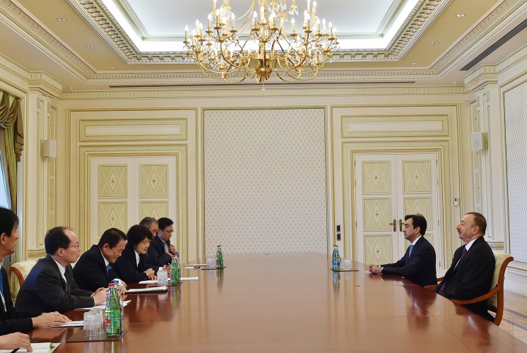 Azerbaijani president receives delegation led by Japanese Deputy PM