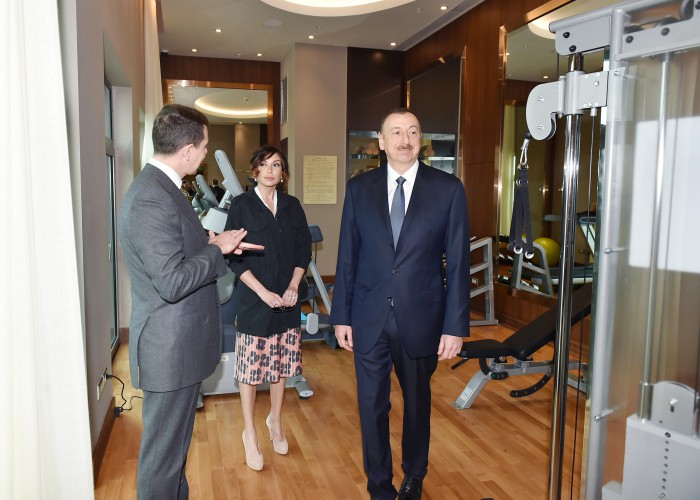 Azerbaijani president and his spouse attend opening of Inturist hotel