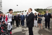 Azerbaijani president and his spouse attend opening of Bike Park (PHOTO)