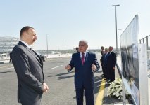 Ilham Aliyev attends opening of road and transport infrastructure built around Baku Olympic Stadium (PHOTO)