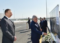 Ilham Aliyev attends opening of road and transport infrastructure built around Baku Olympic Stadium (PHOTO)