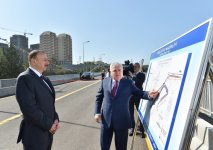 Ilham Aliyev attends opening of bridge and road in Baku (PHOTO)