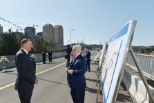 Ilham Aliyev attends opening of bridge and road in Baku (PHOTO)