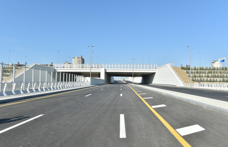 Ilham Aliyev attends opening of road and transport infrastructure built around Baku Olympic Stadium (PHOTO)