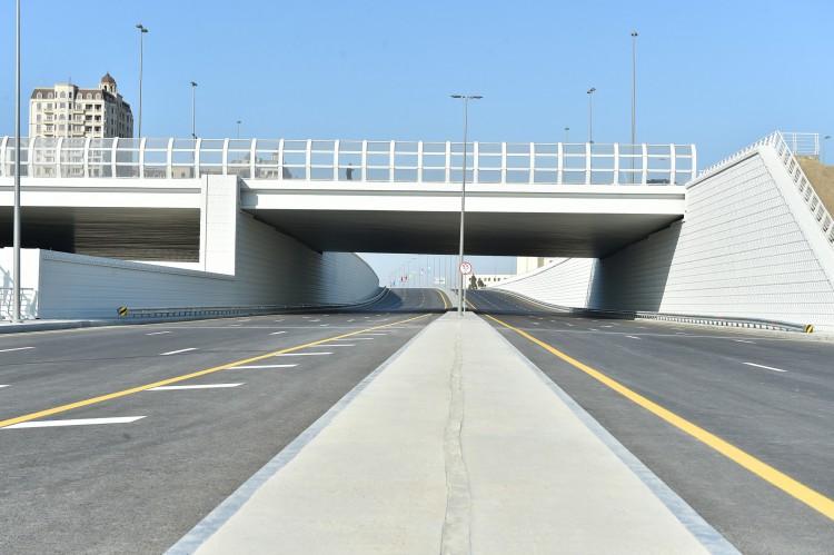 Ilham Aliyev attends opening of road and transport infrastructure built around Baku Olympic Stadium (PHOTO)