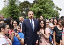Azerbaijani president and his spouse attend opening of Baku White City boulevard