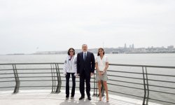 Azerbaijani president and his spouse attend opening of Baku White City boulevard