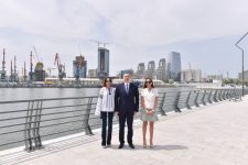 Azerbaijani president and his spouse attend opening of Baku White City boulevard