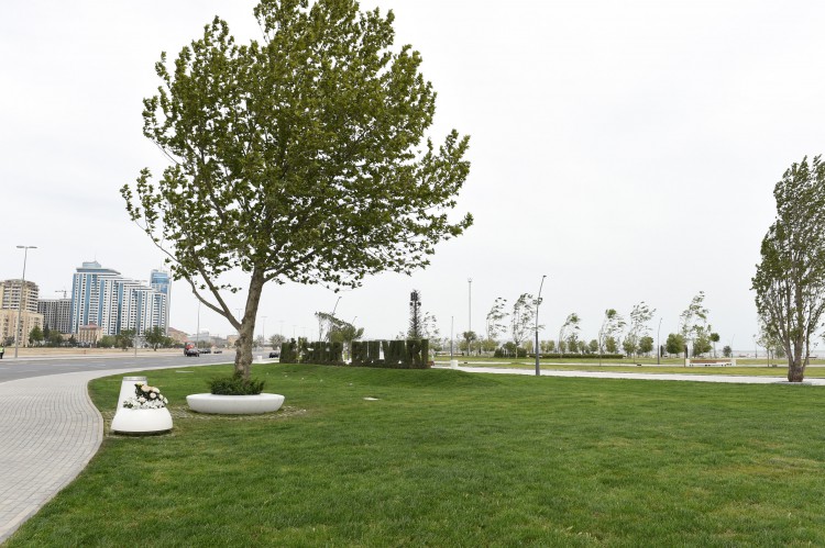 Azerbaijani president and his spouse attend opening of Baku White City boulevard