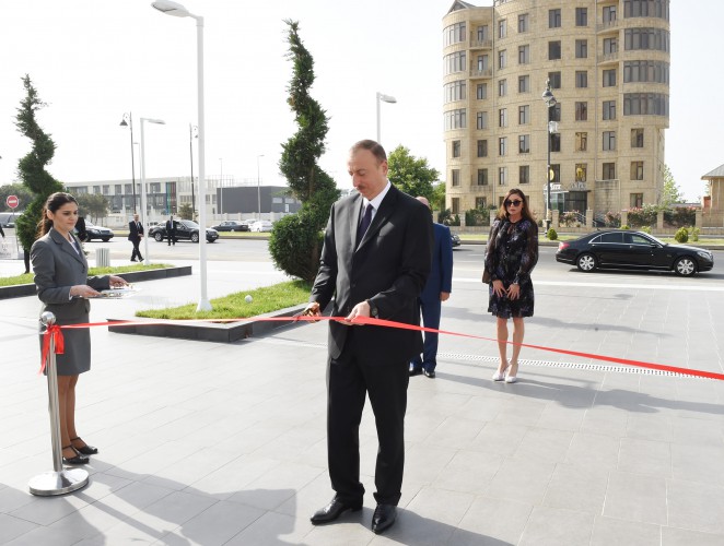 Ilham Aliyev, his spouse attend opening of administrative building of Azerbaijan Boxing Federation and  “Qafqaz Baku Sport Hotel”