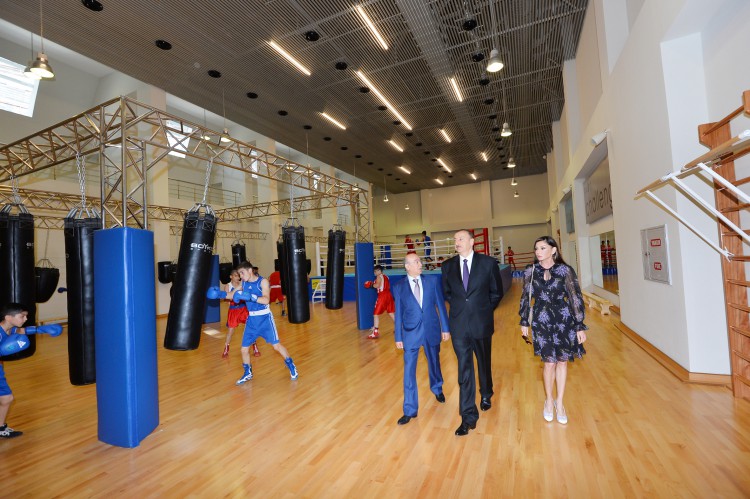 Ilham Aliyev, his spouse attend opening of administrative building of Azerbaijan Boxing Federation and  “Qafqaz Baku Sport Hotel”