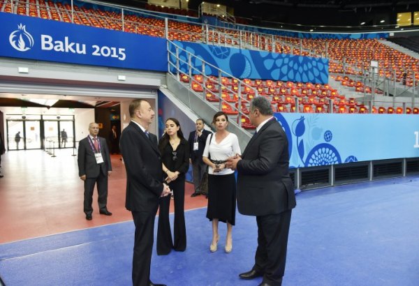 Ilham Aliyev, his spouse review Baku Crystal Hall that will host several competitions during First European Games (PHOTO)