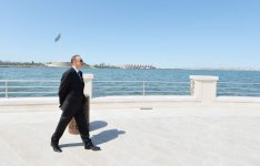 President Ilham Aliyev, his wife  attend opening of Bayil Boulevard