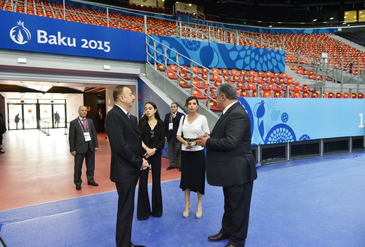 Ilham Aliyev, his spouse review Baku Crystal Hall that will host several competitions during First European Games (PHOTO)
