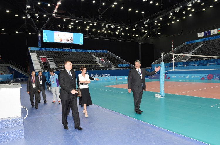 Ilham Aliyev, his spouse review Baku Crystal Hall that will host several competitions during First European Games (PHOTO)