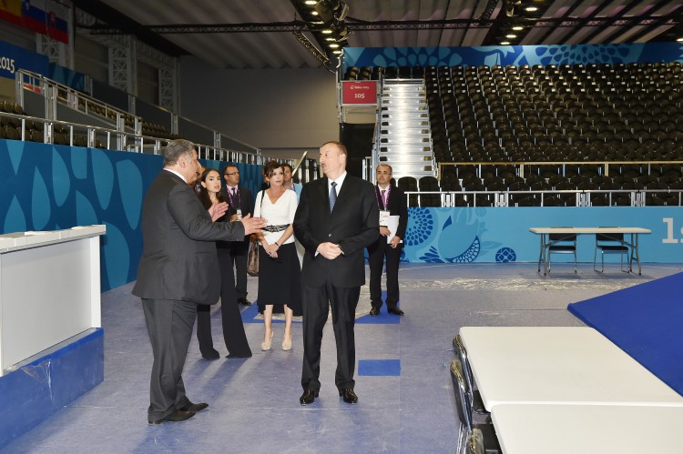 Ilham Aliyev, his spouse review Baku Crystal Hall that will host several competitions during First European Games (PHOTO)