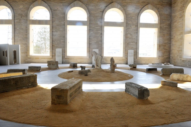 President Ilham Aliyev, his spouse review Stone Annals Museum in National Flag Square (PHOTO)