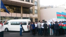 Azerbaijani youth hold protest action in front of EU Delegation building