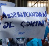 Rally held in front of British embassy in Azerbaijan