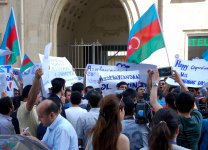 Rally held in front of British embassy in Azerbaijan