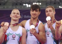 Awarding ceremony of Azerbaijani gymnasts who won bronze medals at European Games takes place (PHOTO) (VIDEO)