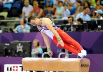 Baku 2015: Azerbaijani gymnast wins silver in pommel horse exercise (PHOTO)